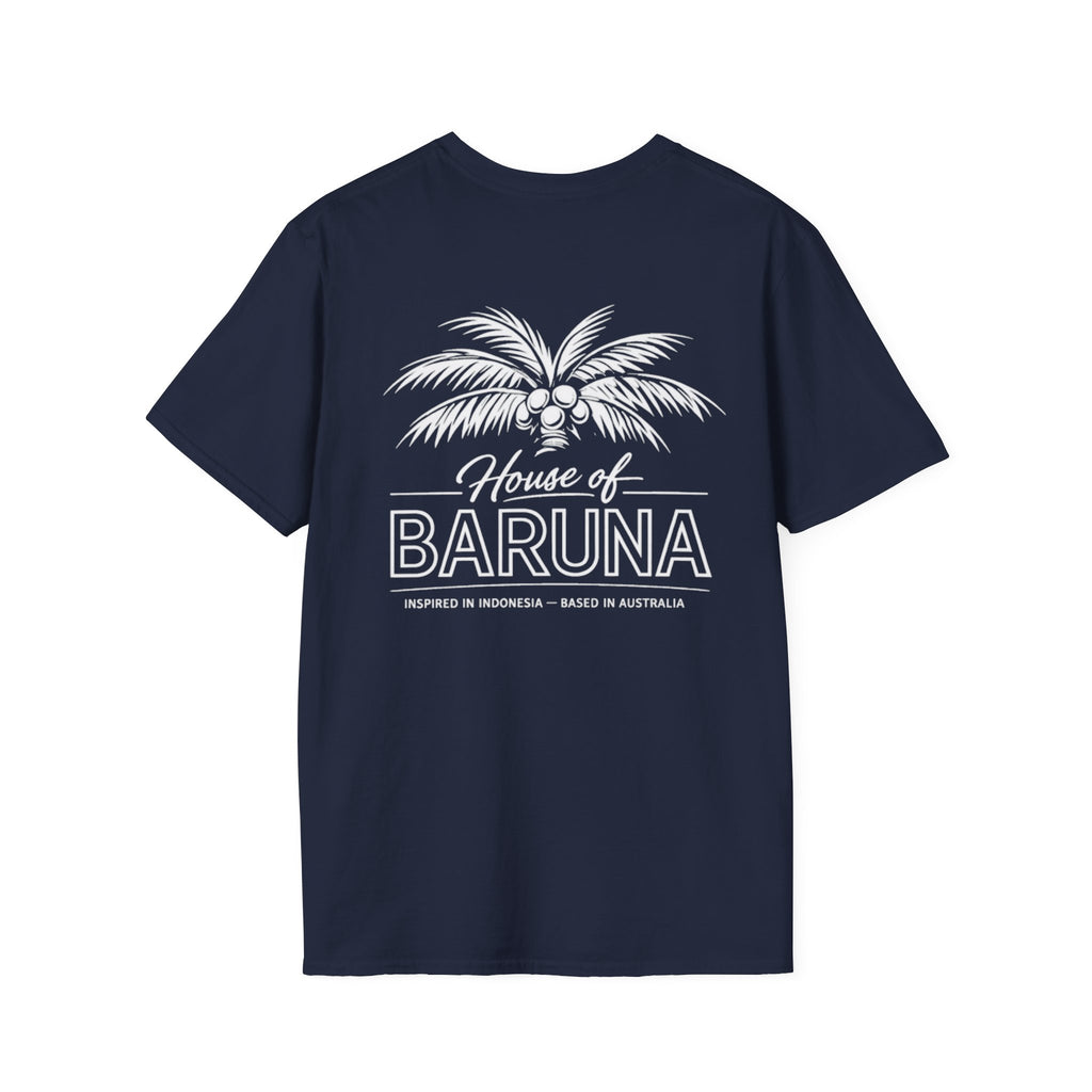 House of Baruna Men's Surf T-Shirt – Vintage Palm Back Print Tee