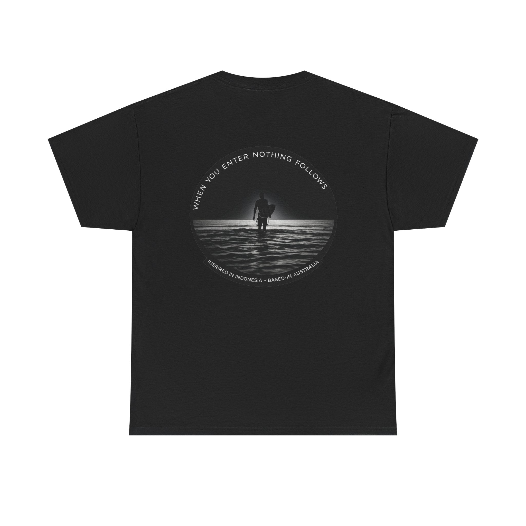 House of Baruna Men's T'Shirt - Surfer Silhouette Tee When You Enter Nothing Follows' Graphic T-Shirt