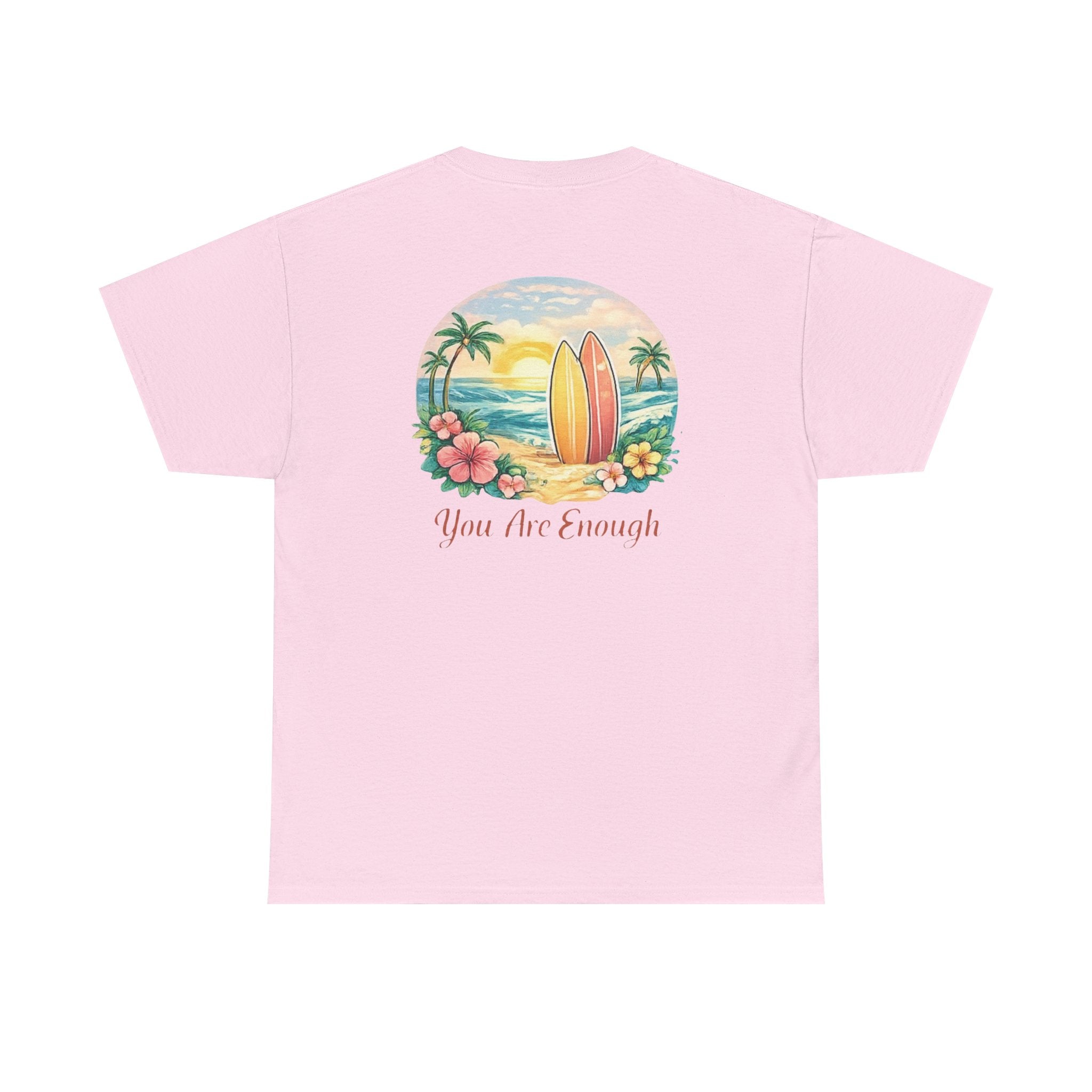 House of Baruna Woman's T'shirt - You Are Enough Tropical Surfboard Tee