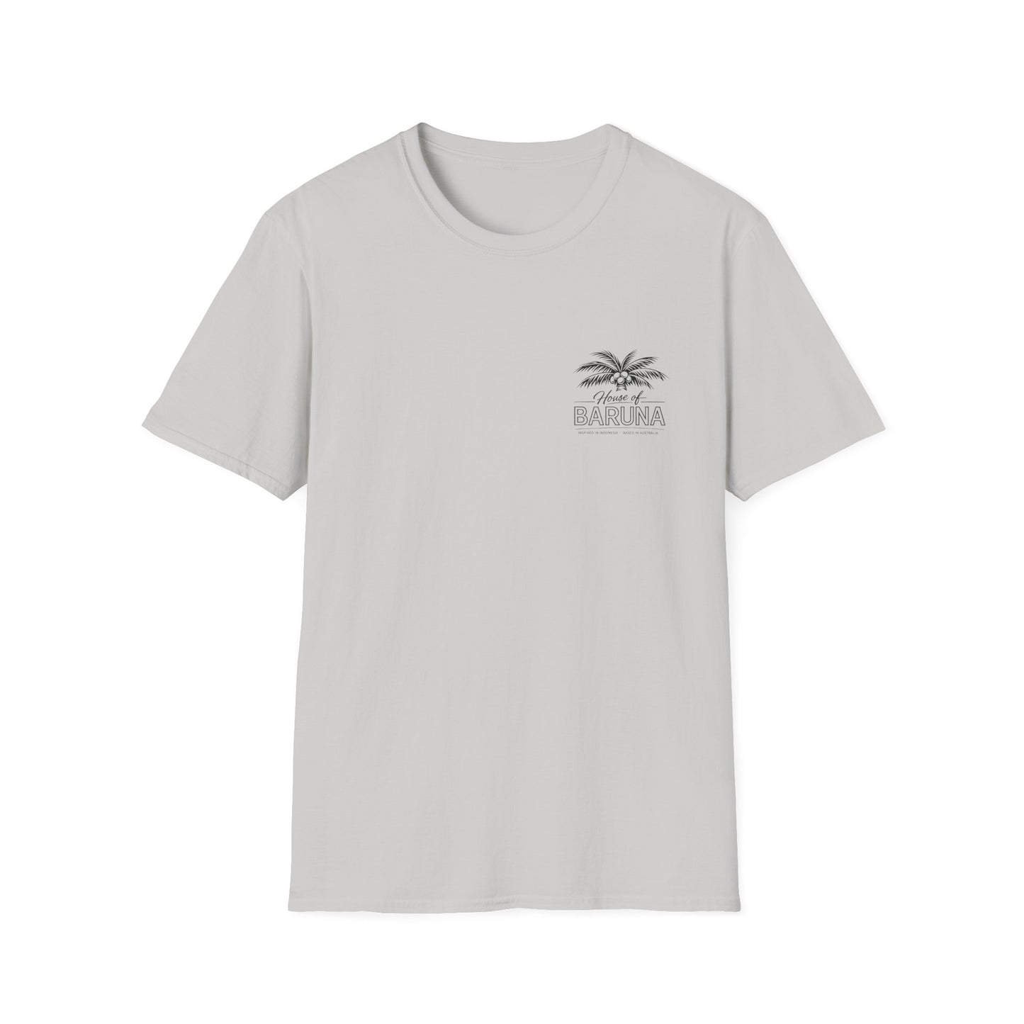 House of Baruna Men's Surf T-Shirt – Vintage Palm Back Print Tee