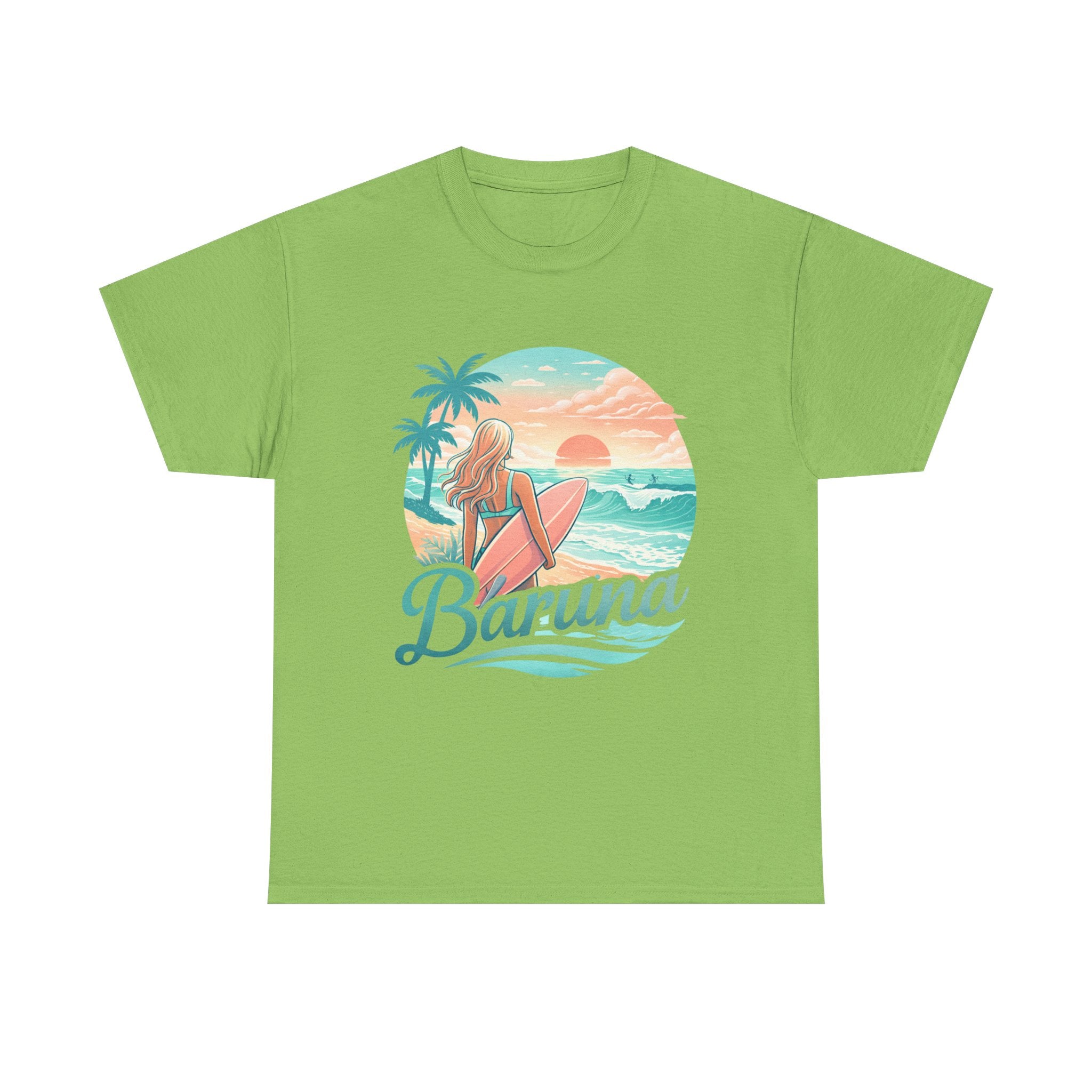 House of Baruna Woman's T'shirt  - Tropical Palm Sunset Graphic Tee
