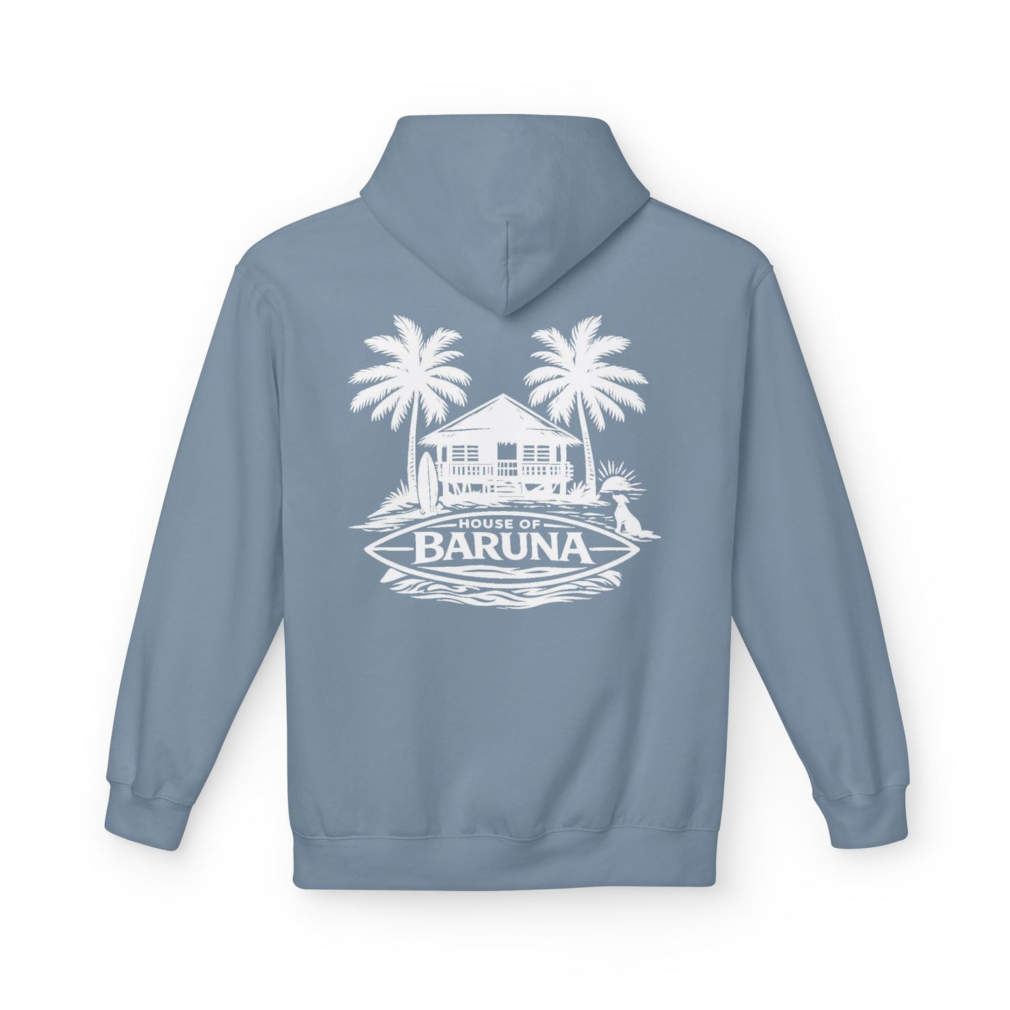 House of Baruna Men's Hoodie — Tropical Palm Beach Shack Sweatshirt