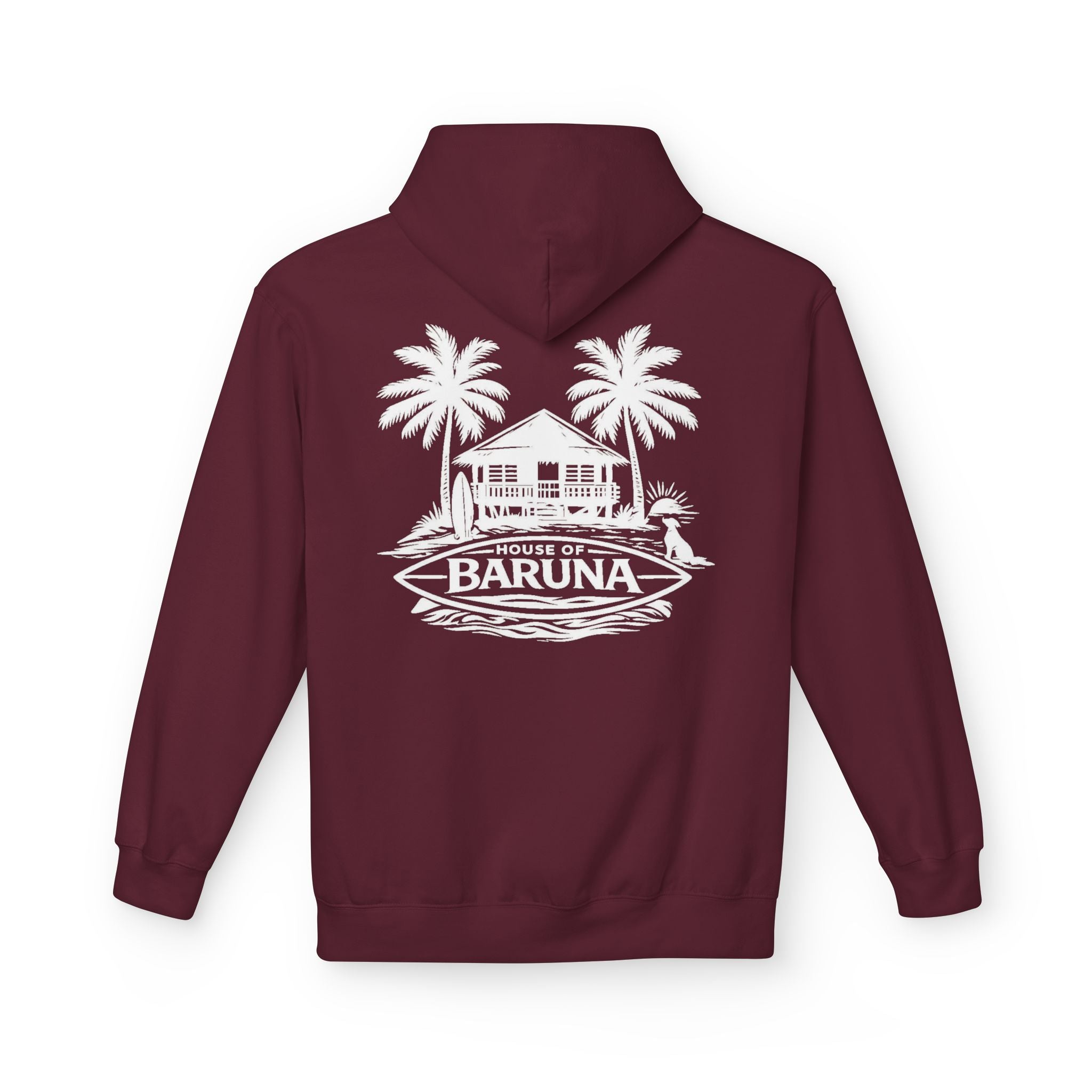 House of Baruna Men's Hoodie — Tropical Palm Beach Shack Sweatshirt