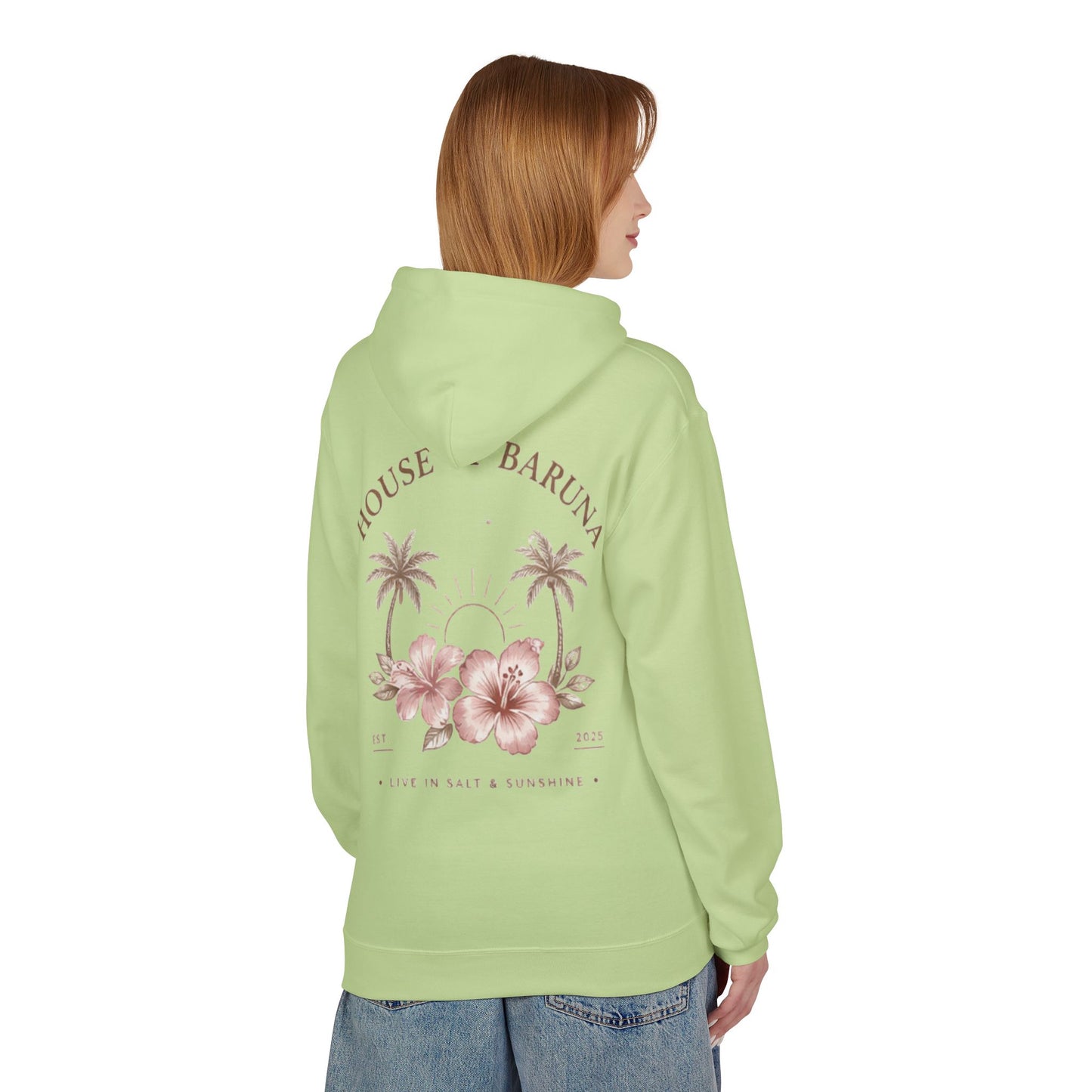 House of Baruna Tropical Floral Sunset Woman's Hoodie