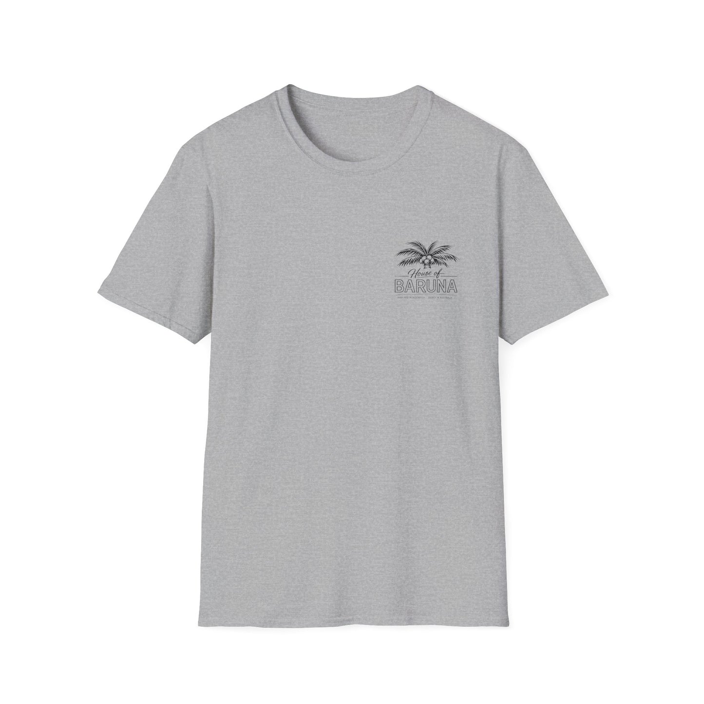 House of Baruna Men's Surf T-Shirt – Vintage Palm Back Print Tee