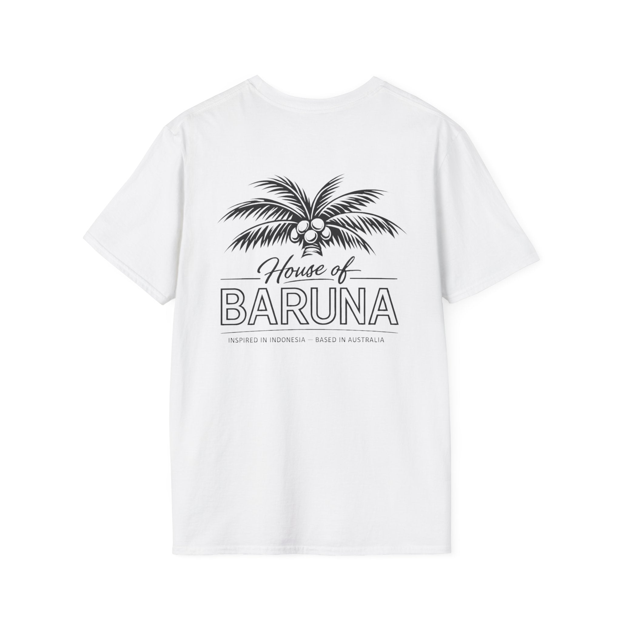 House of Baruna Men's Surf T-Shirt – Vintage Palm Back Print Tee