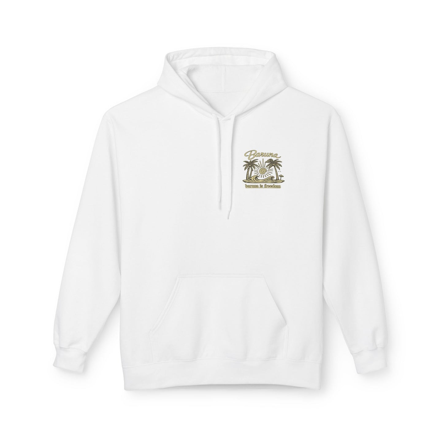 Baruna Island Hoodie — 'Baruna is Freedom' Palm Tree Surf Pullover