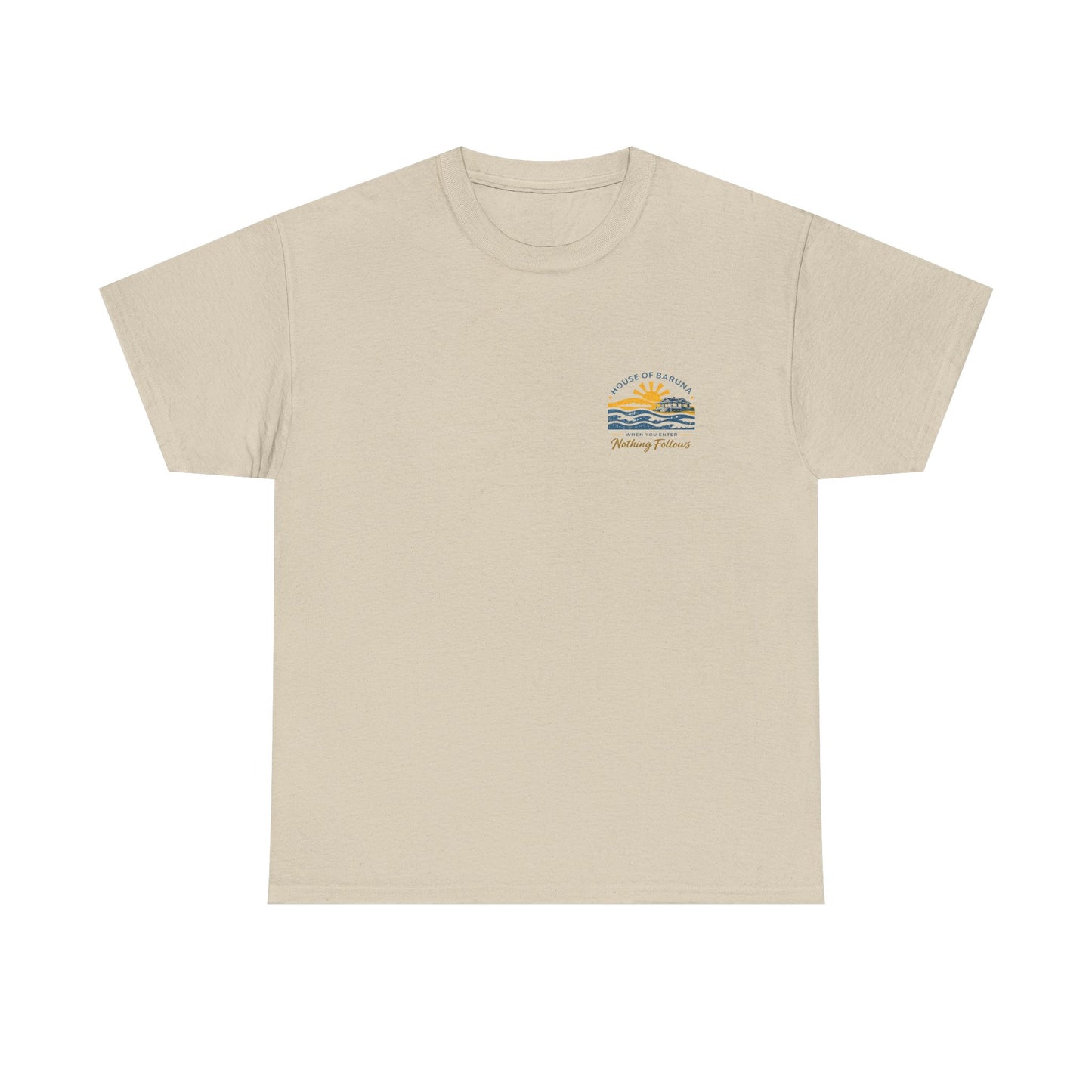 House of Baruna Men's T'Shirt Coastal Sunset Tee (When You Enter Nothing Follows)