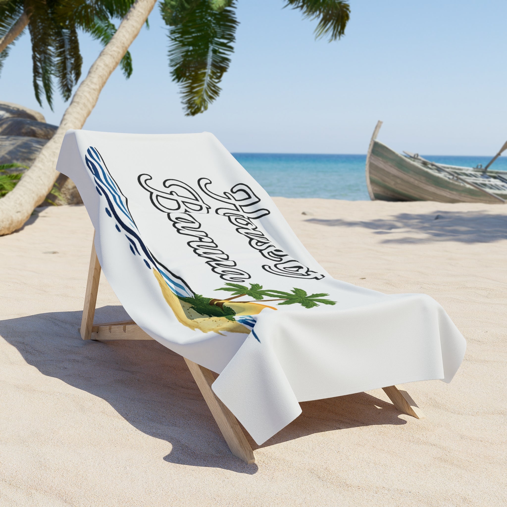 House of Baruna Beach Towel - Tropical Sunset Design