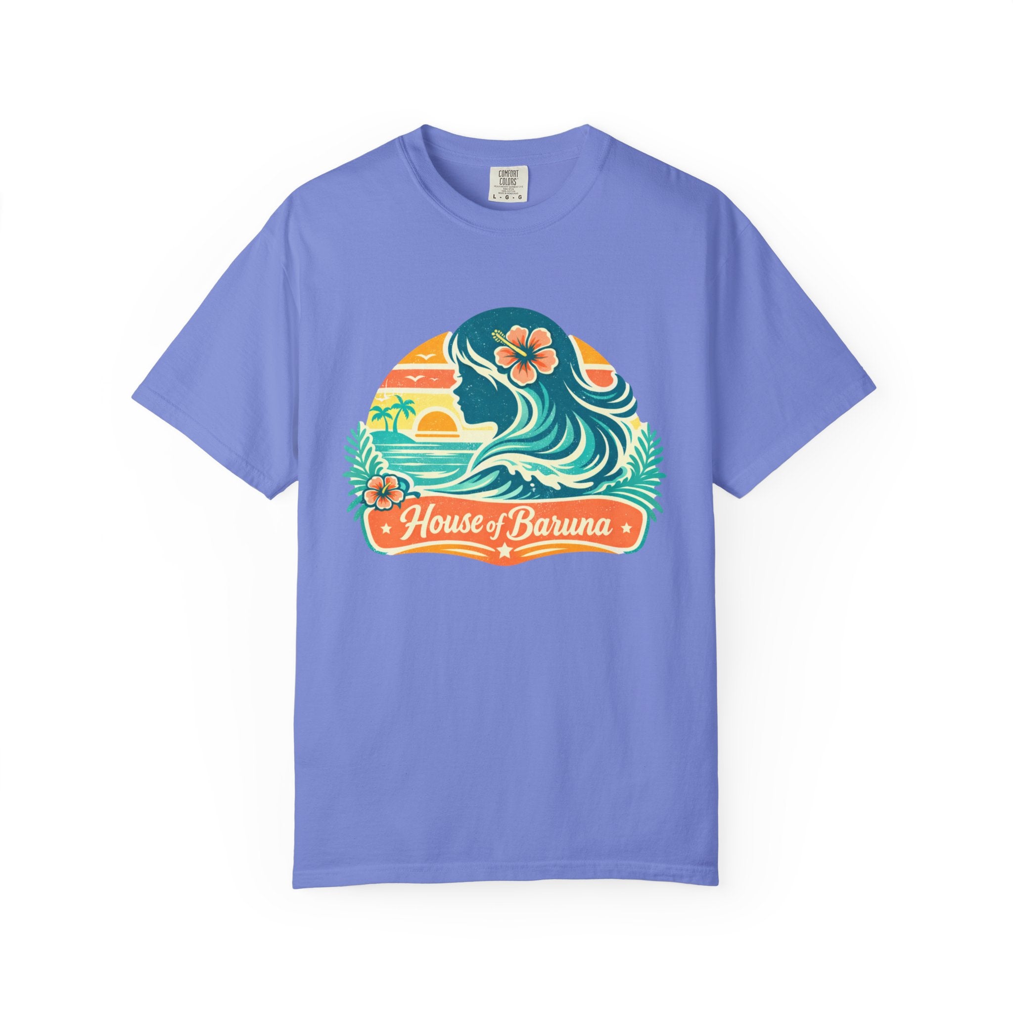 House of Baruna Woman's Surf Wave T-Shirt — Tropical Sunset
