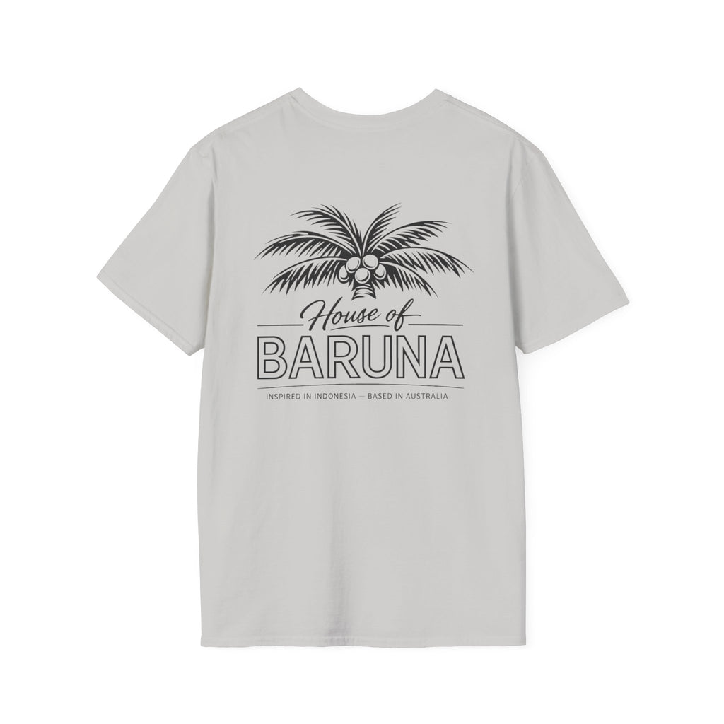 House of Baruna Men's Surf T-Shirt – Vintage Palm Back Print Tee