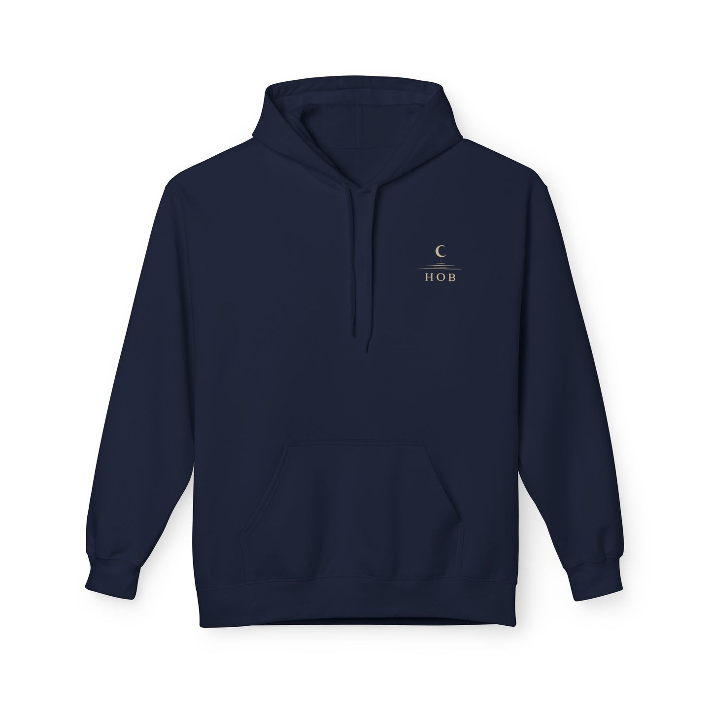 House of Baruna Hoodie — 'HOB: When You Enter Nothing Follows' Minimal Crescent Logo