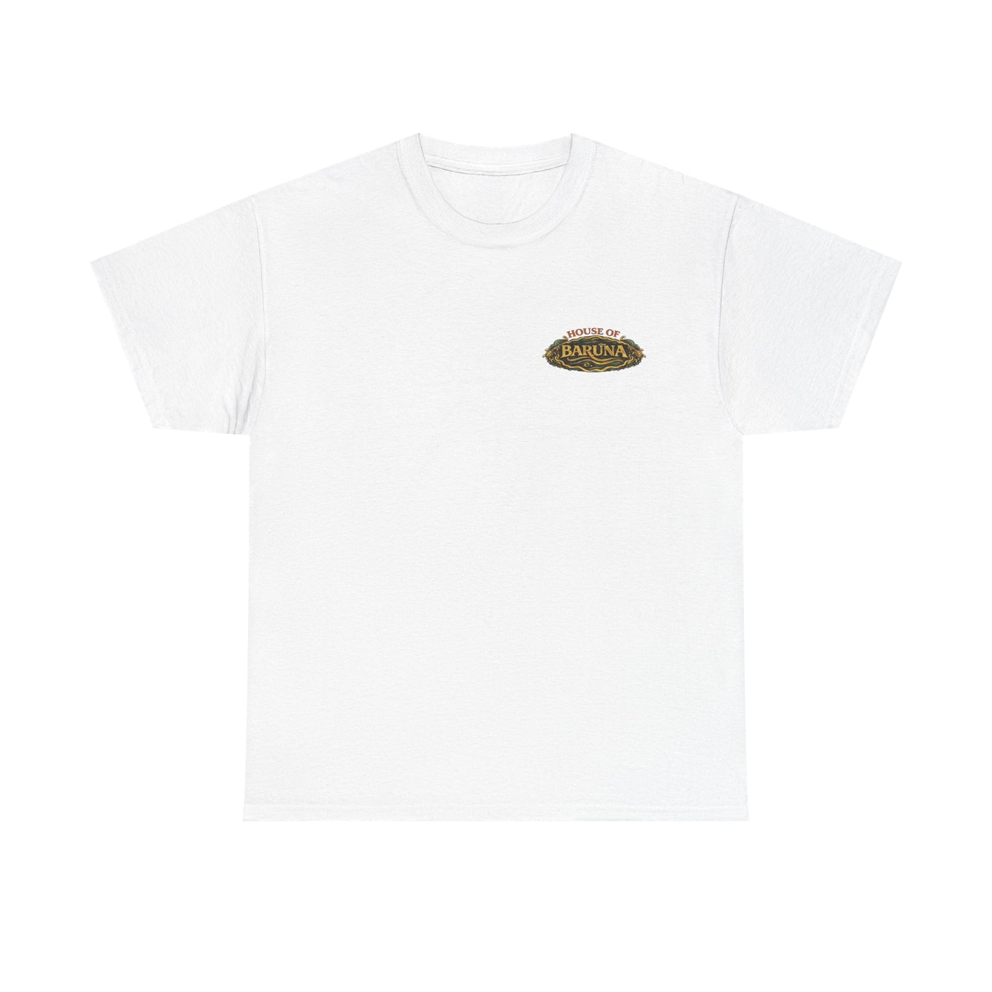 House of Barúna Men's Conch Blower Vintage Logo T'Shirt – Mythic Nautical Heritage Shirt