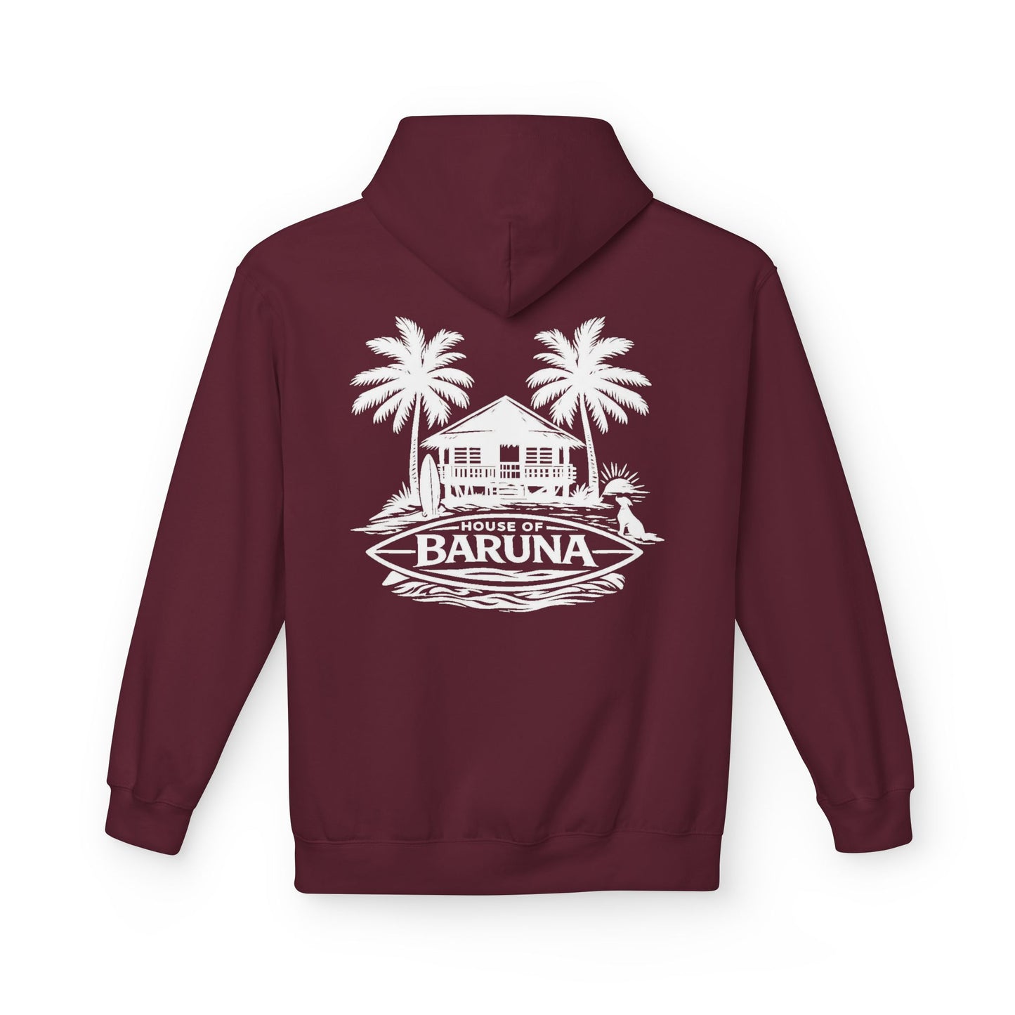 House of Baruna Men's Hoodie — Tropical Palm Beach Shack Sweatshirt